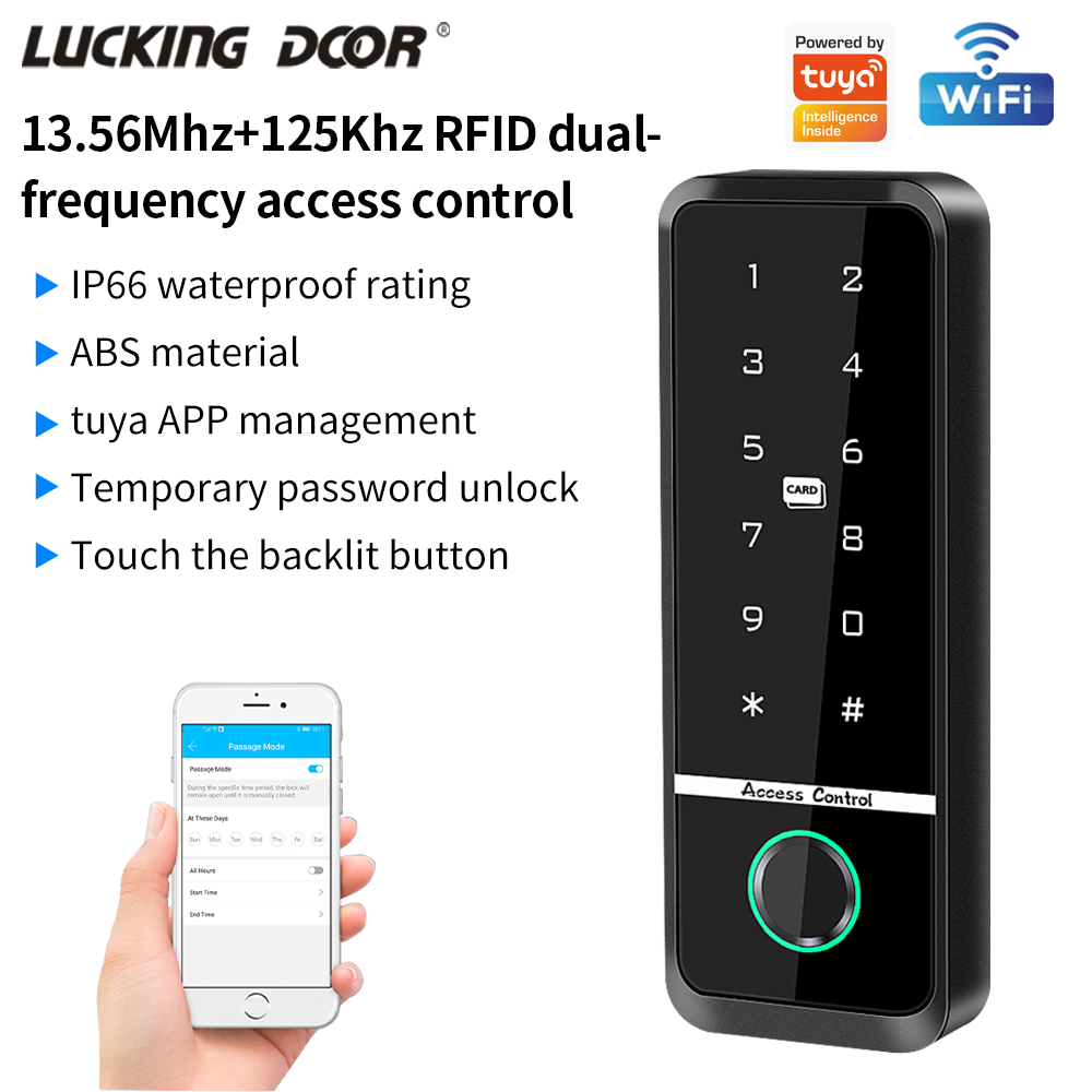 Smart Home Keyboard - รองรับแอปทูย่า ล็อคประตูอิเล็กทรอนิกส์แบบสแกนลายนิ้วมือ ระบบควบคุมการเข้าออก คีย์บอร์ดกันน้ำ สมาร์ทการ์ดลายนิ้วมือ แป้นพิมพ์ดิจิตอล