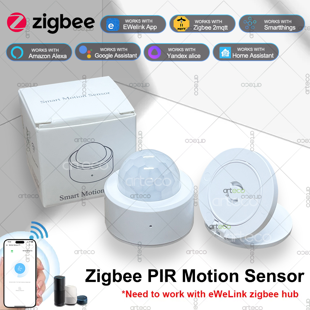 Smart Home Google Assistant - Ewelink Zigbee PIR Motion Sensor การเคลื่อนไหวของร่างกายมนุษย์เครื่องตรวจจับอินฟราเรดไร้สาย