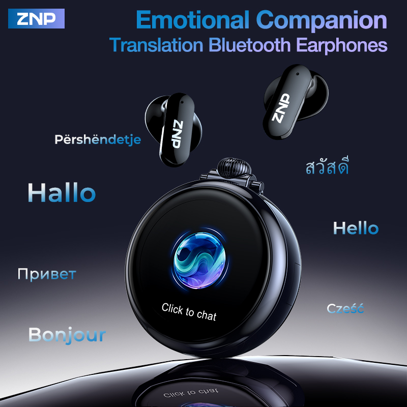 Smart Home Ai - หูฟังแปลภาษาไร้สาย AI รุ่นใหม่ล่าสุดปี 2026 ZNP ผู้ช่วยประทับใจสำหรับการประชุม