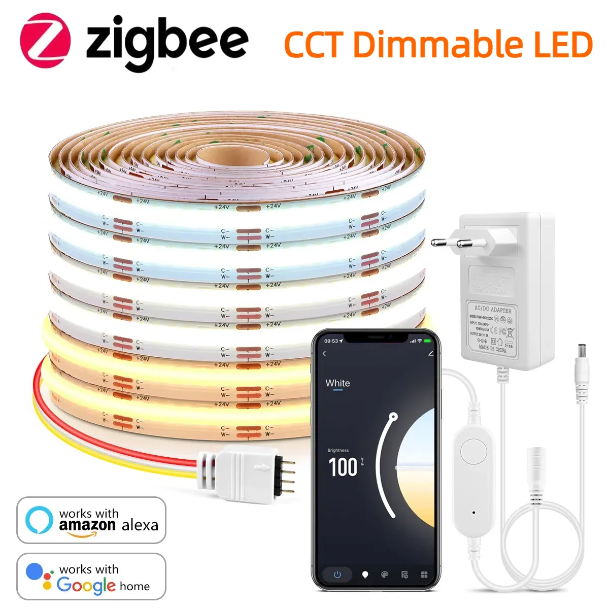 Smart Home Iot - Zigbee 3.0 CCT 2700K-6500K หรี่แสงได้ COB