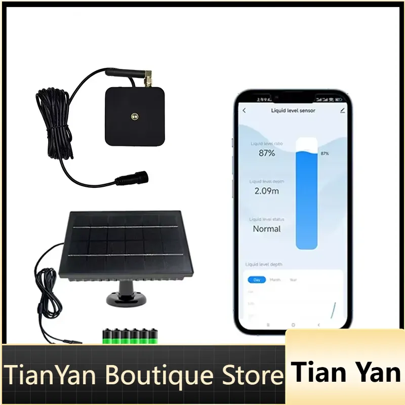 Smart Home Panel - EE1 สำหรับ Tuya TLC2502-WF-S เซ็นเซอร์วัดระดับน้ำแบบอัลตราโซนิกพร้อมแผงโซลาร์เซลล์ เครื่องตรวจวัดระดับน้ำอัจฉริยะผ่าน