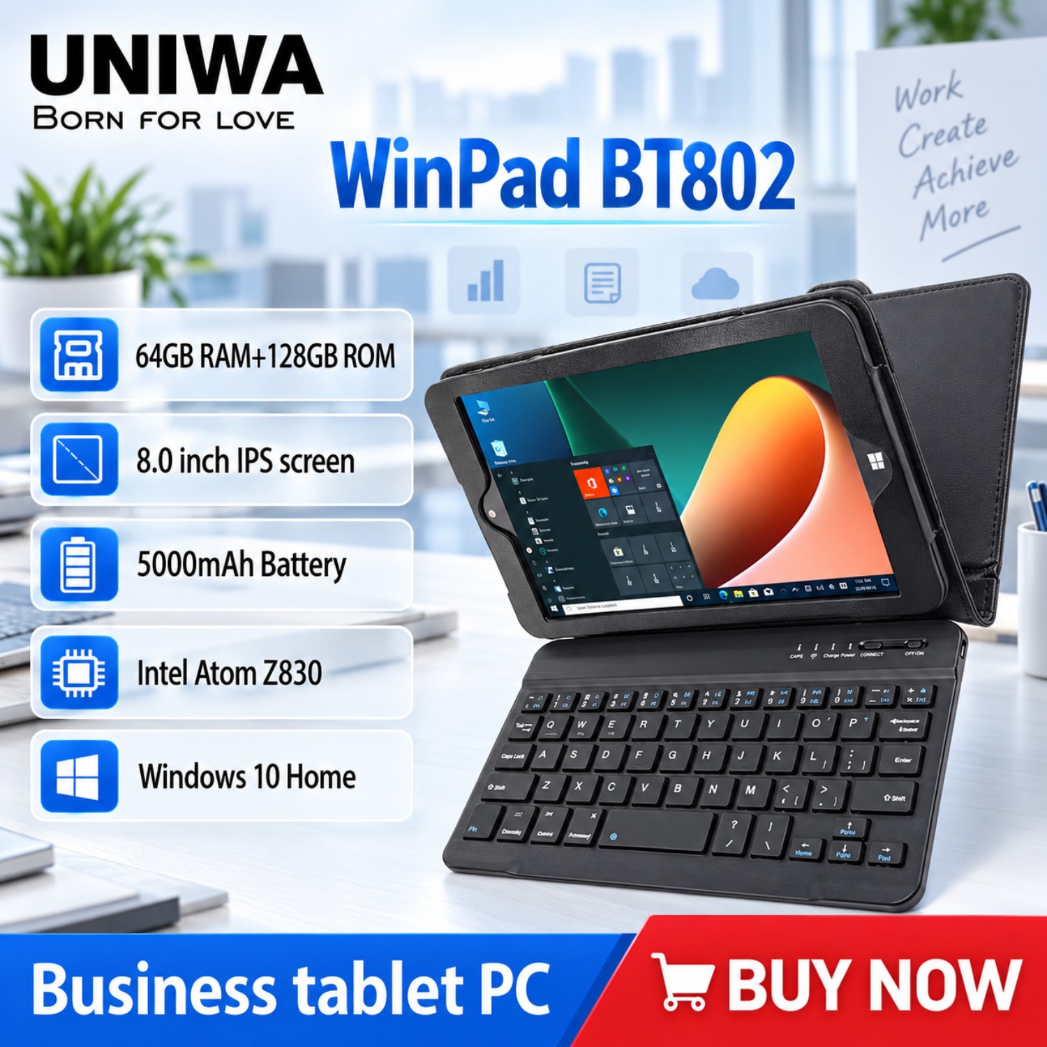 Smart Home Keyboard - UNIWA WinPad BT802 แท็บเล็ตระบบปฏิบัติการ Windows 10