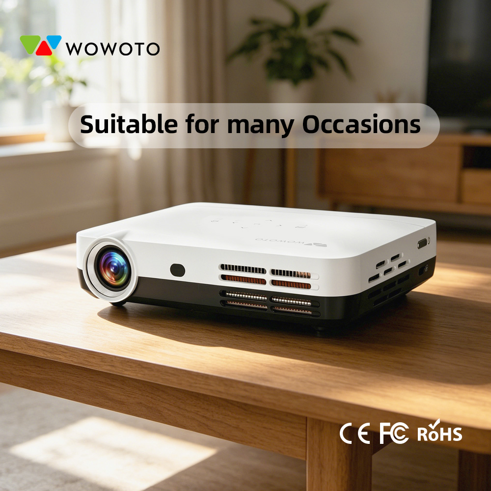 Smart Home Theater - โปรเจคเตอร์โฮมเธียเตอร์พกพา WOWOTO ขนาดเล็ก 450ANSI ลูเมนส์ พร้อม