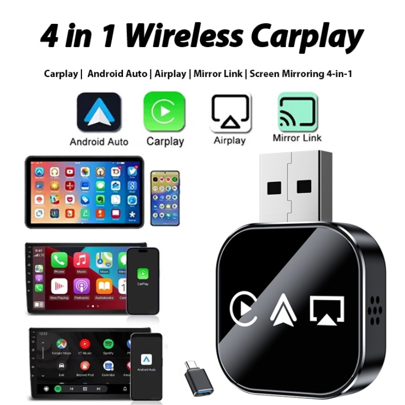 Smart Home Iot - อะแดปเตอร์ CarPlay ไร้สายอัจฉริยะ 4-in-1 สำหรับ Apple