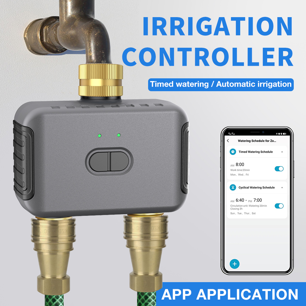 Smart Home System - Tuya 2 โซนรดน้ําจับเวลาสวนชลประทานอัตโนมัติ Controller ระบบรดน้ําหยด Sprinkler