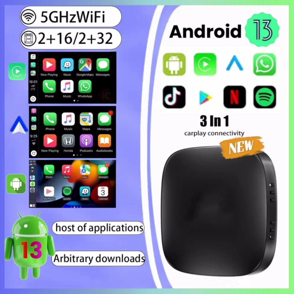 Smart Home Tv - Android 13 CarPlayกล่องทีวีWireless CarPlay Android Autoอะแดปเตอร์มัลติมีเดียสมาร์ทAIกล่องรองรับNetflix