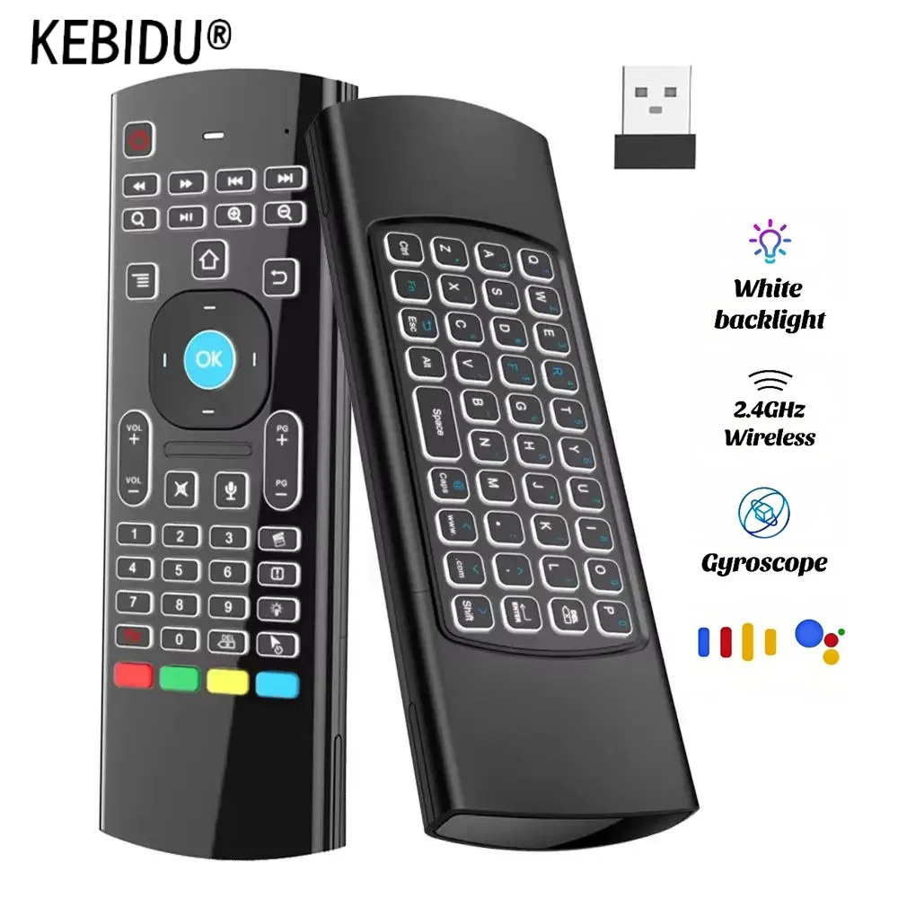 Smart Home Keyboard - เมาส์ไร้สาย 2.4GHz MX3 พร้อมคีย์บอร์ดขนาดเล็ก รองรับการสั่งงานด้วยเสียง ไฟแบ็คไลท์
