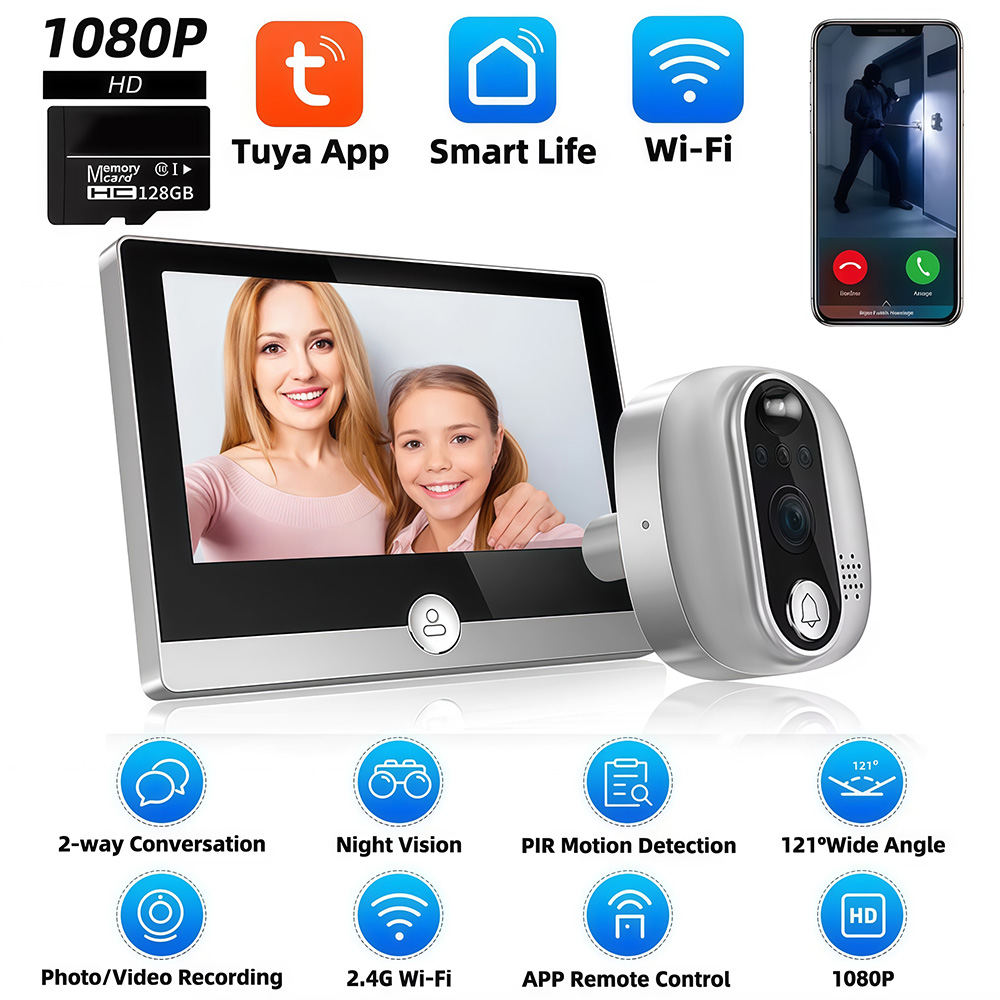 Tuya 1080P WiFi ประตู Bell กล้ - Smart Home Wiser บทวิจารณ์และราคา