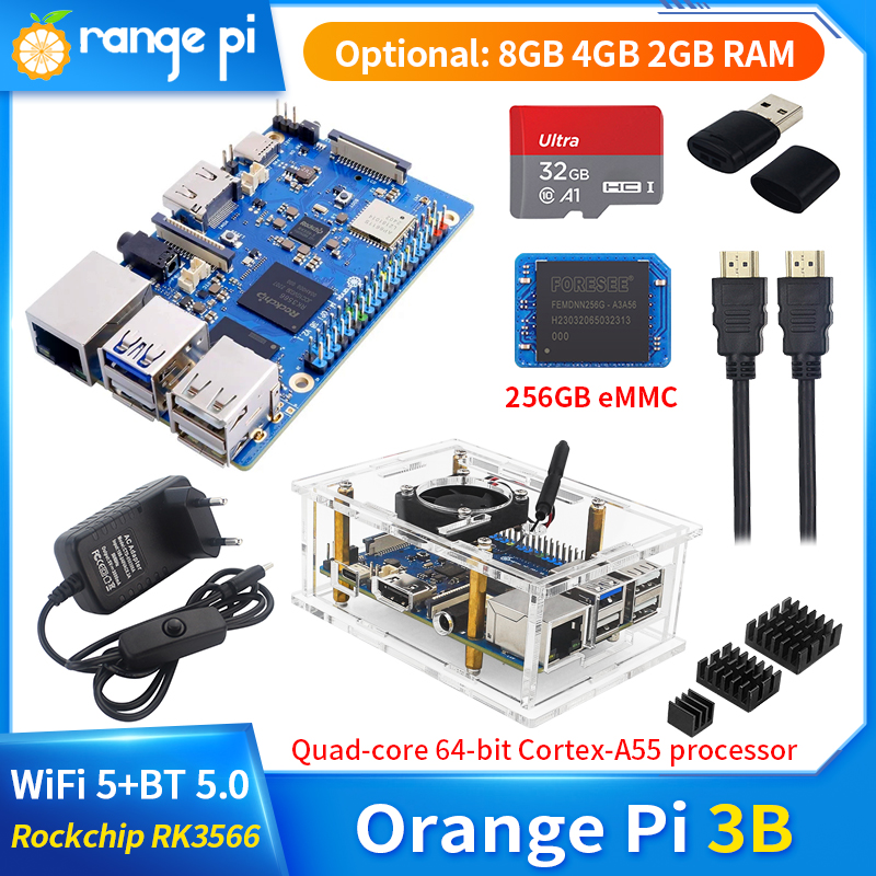 3B Pi สีส้มแรม8GB 4GB 2GB RK35 - Smart Home For Pc บทวิจารณ์และราคา